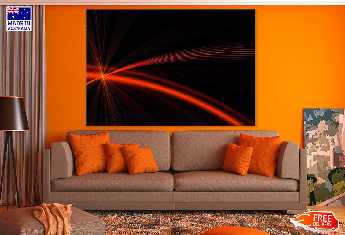 Red Digital Lines Abstract Design Print 100% Australian Made