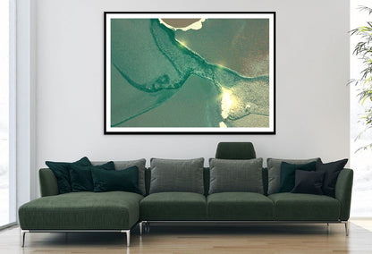 Green & Gold Splash Abstract Design Home Decor Premium Quality Poster Print Choose Your Sizes