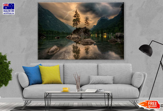 Lighting on Hintersee Lake Photograph, Germany Print 100% Australian Made