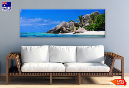 Panoramic Canvas d'Argent Beach View Photograph High Quality 100% Australian Made Wall Canvas Print Ready to Hang