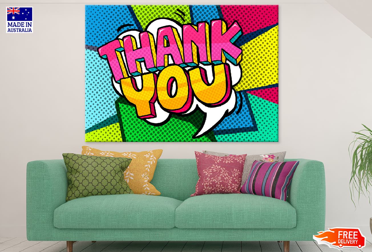 Colorful Thank You Quote Vector Design Print 100% Australian Made