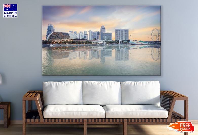 Singapore Central Quay Evening & Bridge Print 100% Australian Made