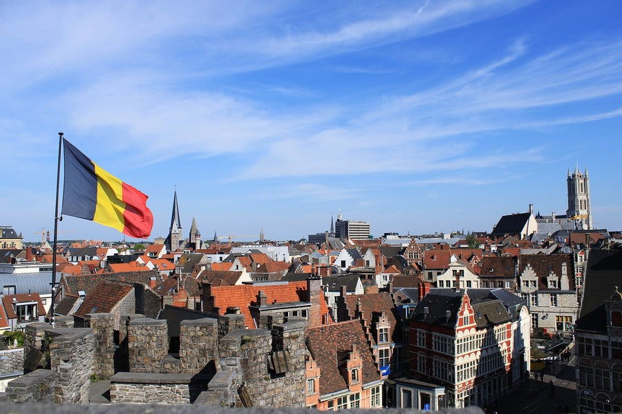 Korenmarkt City Roof View Photograph Belgium Print 100% Australian Made