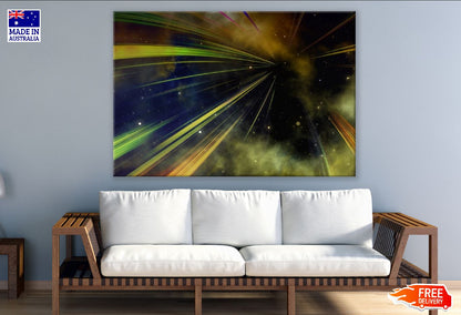 Green Yellow Digital Abstract Design Print 100% Australian Made