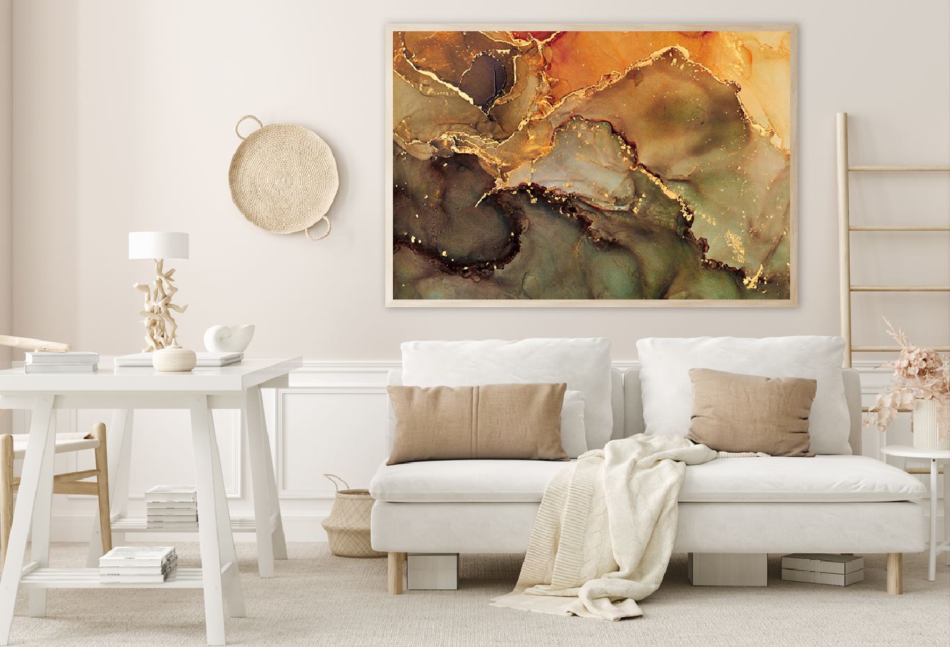 Brown Orange & Gold Abstract Design Home Decor Premium Quality Poster Print Choose Your Sizes