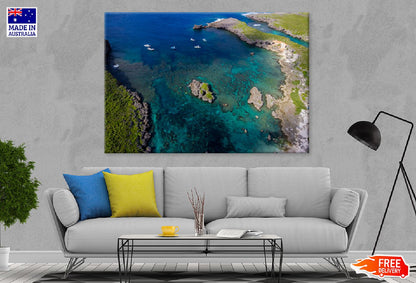 Porto Limnionas Beach Aerial View Photograph Print 100% Australian Made