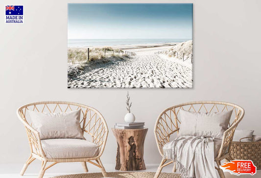 Sandy Dunes Near Sea Scenery View Print 100% Australian Made