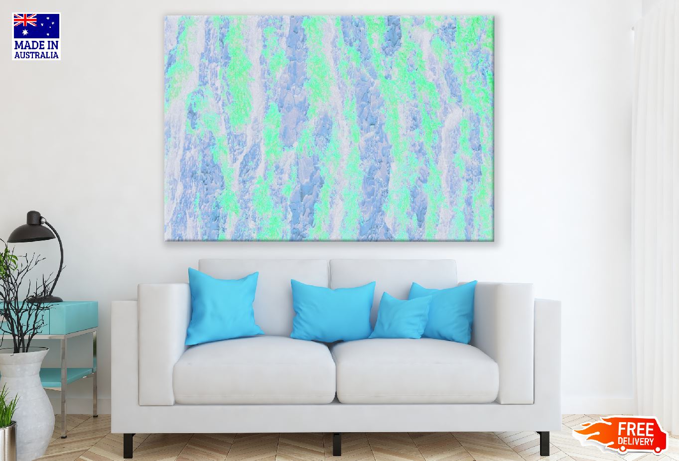 Blue & Purple Abstract Design Print 100% Australian Made