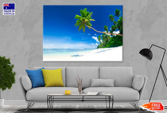 Tropical Samoa Sea with Palm Tree Photograph Print 100% Australian Made