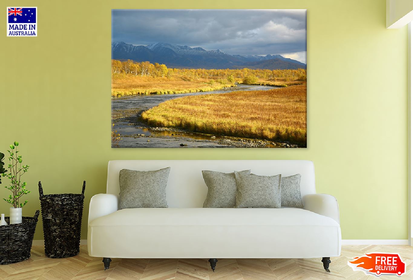 Tundra River Autumn Scenery Photograph Print 100% Australian Made