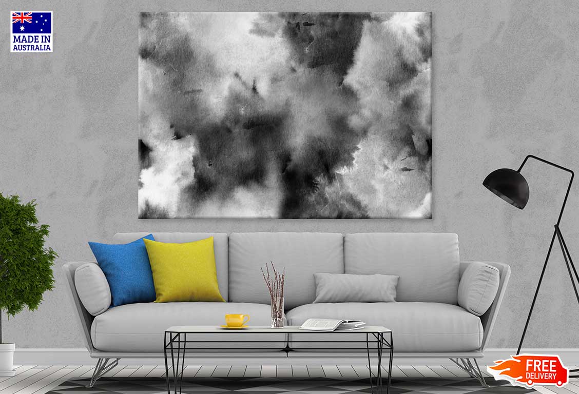 B&W Watercolor Painting Abstract Design Print 100% Australian Made