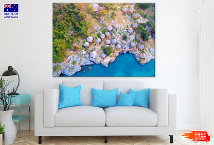 Beach Huts & Sea Aerial View Photograph Print 100% Australian Made