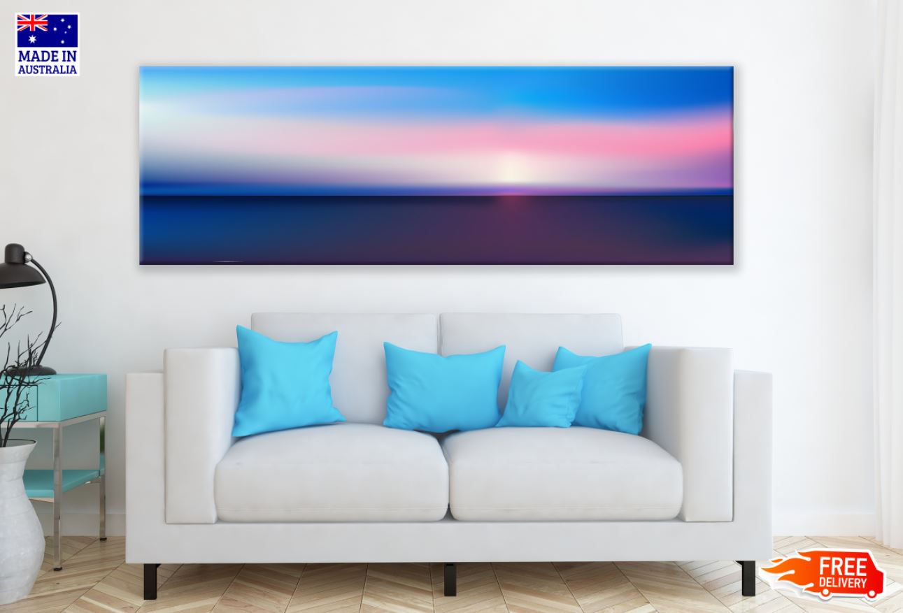 Panoramic Canvas Colorful Abstract High Quality 100% Australian Made Wall Canvas Print Ready to Hang