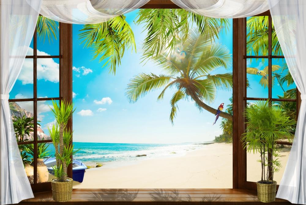 Beach View Through Window Print 100% Australian Made