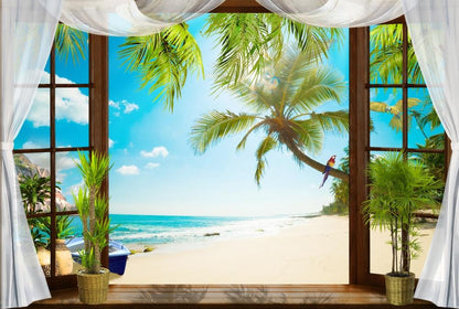Beach View Through Window Print 100% Australian Made