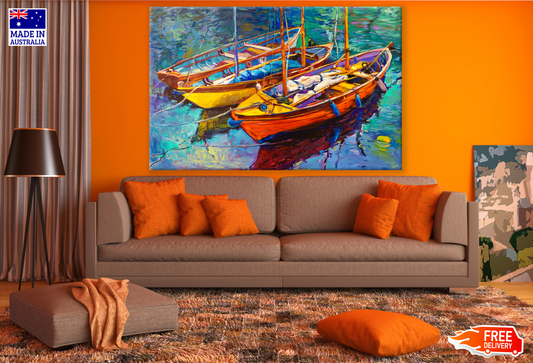 Boats on River Painting Print 100% Australian Made