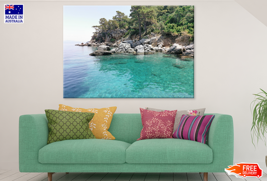Rock & Trees Sea Scenery View Photograph Print 100% Australian Made