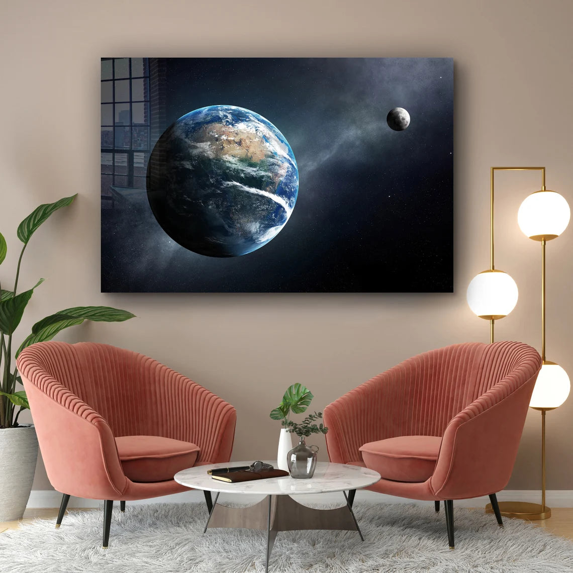 Earth & Space Digital Print Tempered Glass Wall Art 100% Made in Australia Ready to Hang