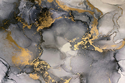 Black Grey & Gold Splash Abstract Design Print 100% Australian Made