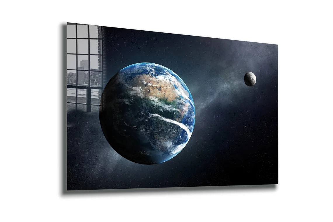 Earth & Space Digital Print Tempered Glass Wall Art 100% Made in Australia Ready to Hang