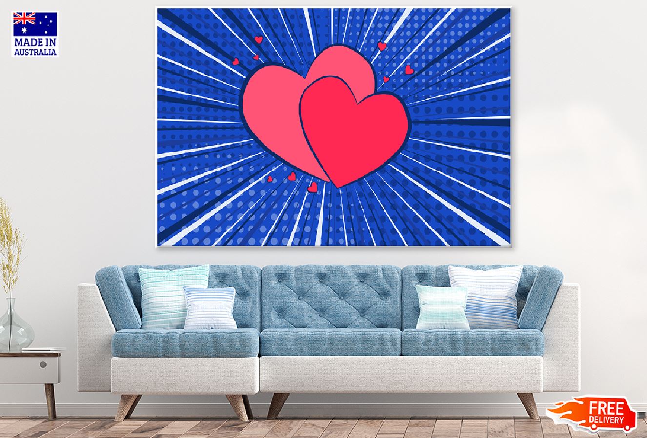 Hearts Vector Design Print 100% Australian Made