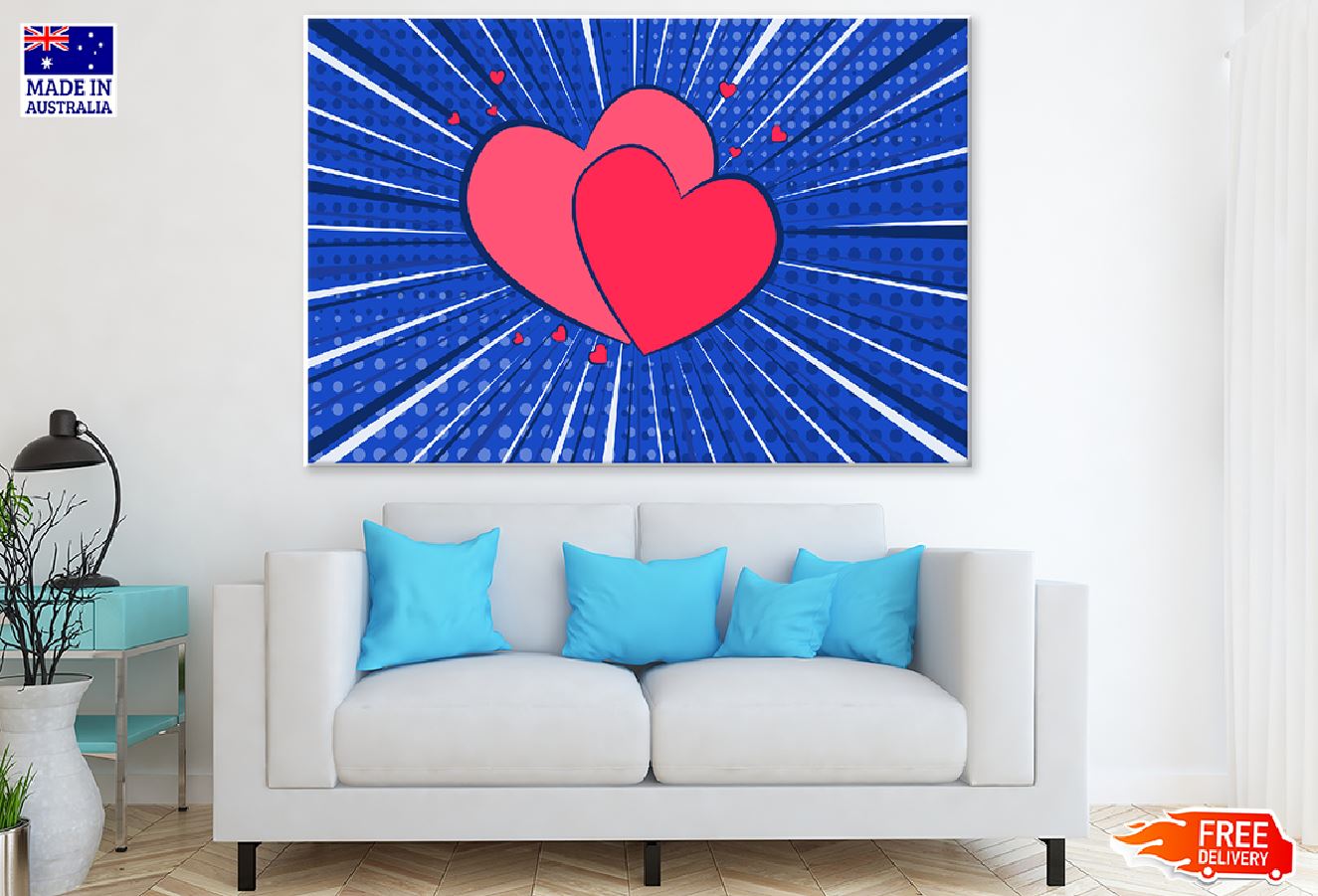 Hearts Vector Design Print 100% Australian Made