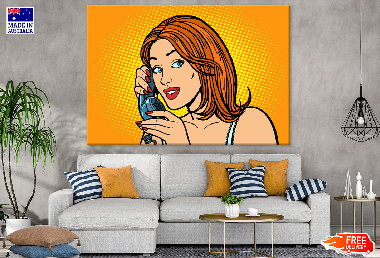 Short Hair Girl on a Phone Call Print 100% Australian Made