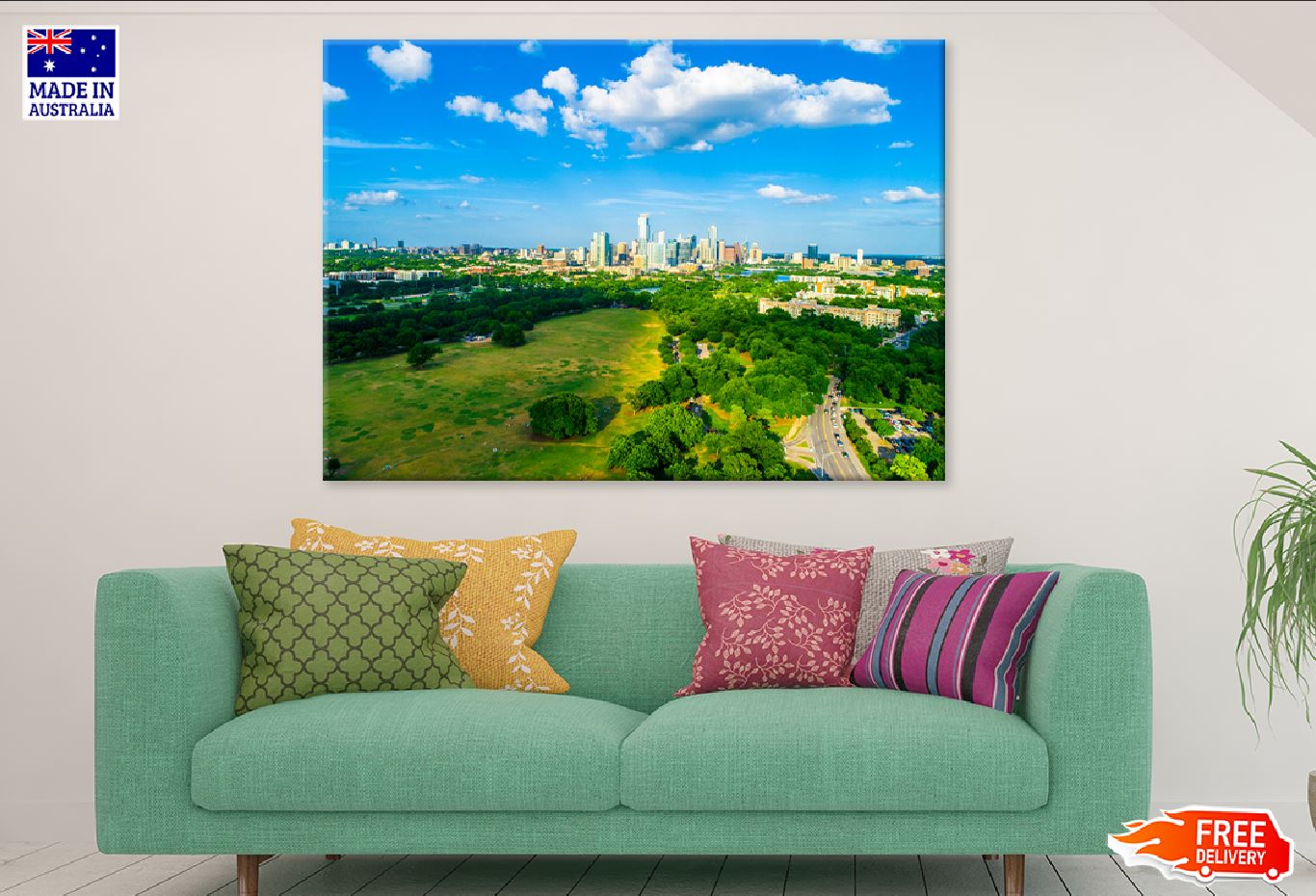 Green Landscape Austin Texas View Photograph Print 100% Australian Made