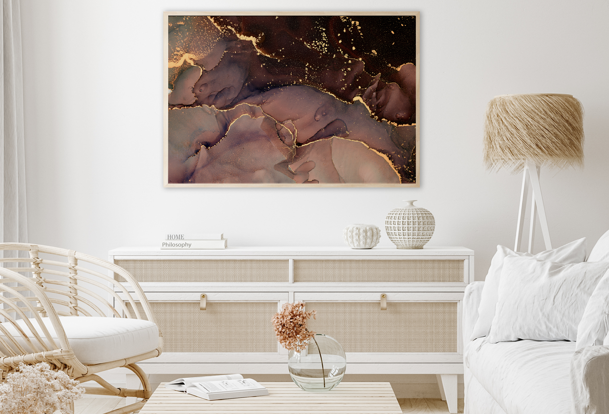 Brown & Gold Abstract Design Home Decor Premium Quality Poster Print Choose Your Sizes