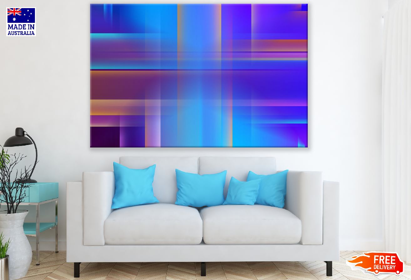 Gold Blue Digital Abstract Design Print 100% Australian Made