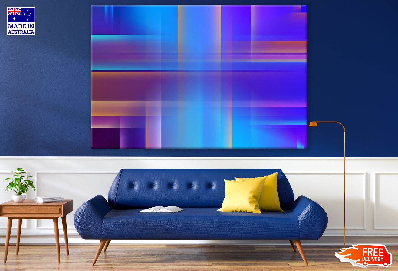 Gold Blue Digital Abstract Design Print 100% Australian Made