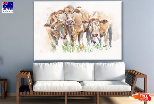 Cattle Herd Painting Print 100% Australian Made