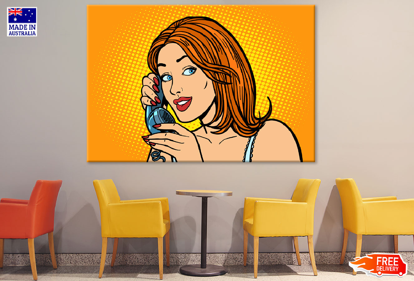 Short Hair Girl on a Phone Call Print 100% Australian Made