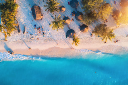 Zanzibar Beach Aerial Photograph Print 100% Australian Made