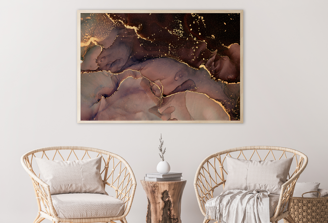 Brown & Gold Abstract Design Home Decor Premium Quality Poster Print Choose Your Sizes