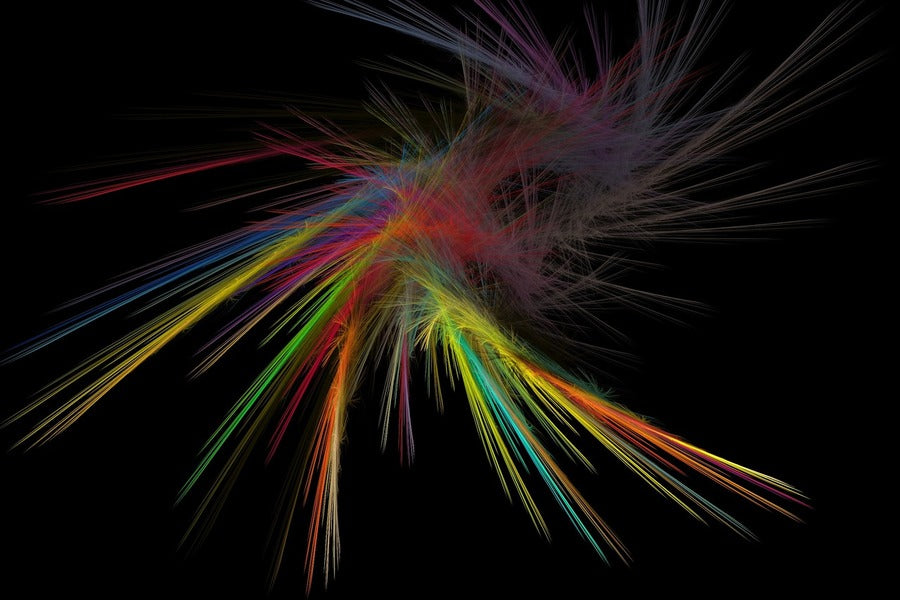 Colorful Digital Lines Abstract Design Print 100% Australian Made