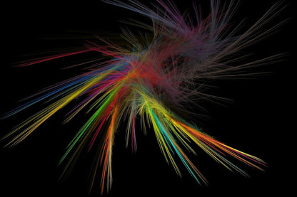 Colorful Digital Lines Abstract Design Print 100% Australian Made