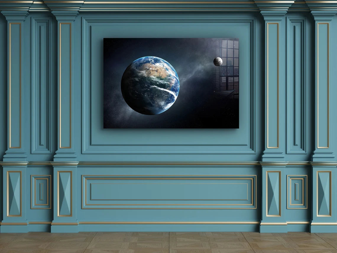 Earth & Space Digital Print Tempered Glass Wall Art 100% Made in Australia Ready to Hang