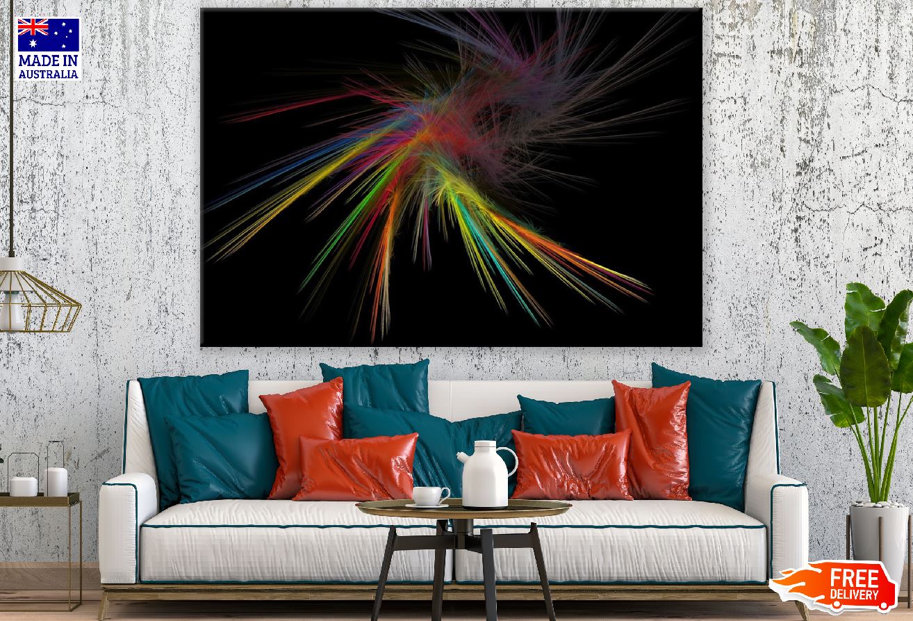 Colorful Digital Lines Abstract Design Print 100% Australian Made