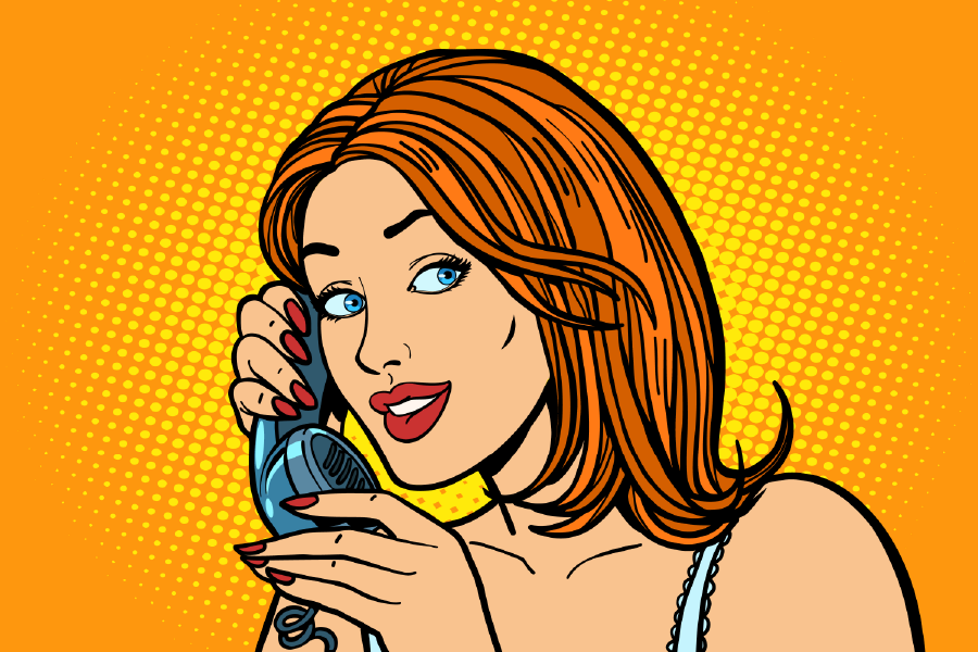 Short Hair Girl on a Phone Call Print 100% Australian Made