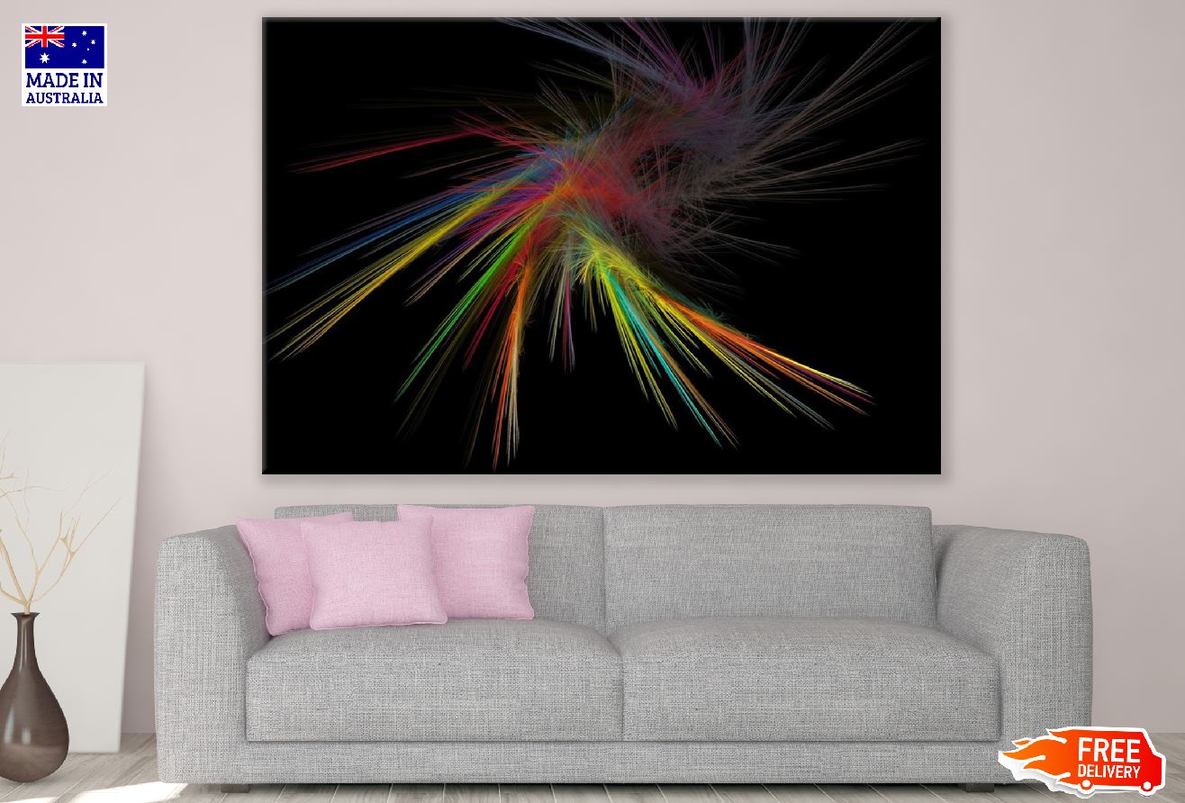 Colorful Digital Lines Abstract Design Print 100% Australian Made