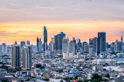 Cityscape Sunset View of Bangkok Photograph Print 100% Australian Made