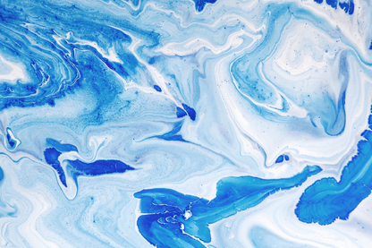 White & Blue Abstract Design Print 100% Australian Made