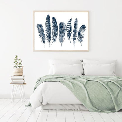 Blue Feathers Painting Home Decor Premium Quality Poster Print Choose Your Sizes