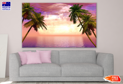 Beach View & Trees in Sunset Print 100% Australian Made