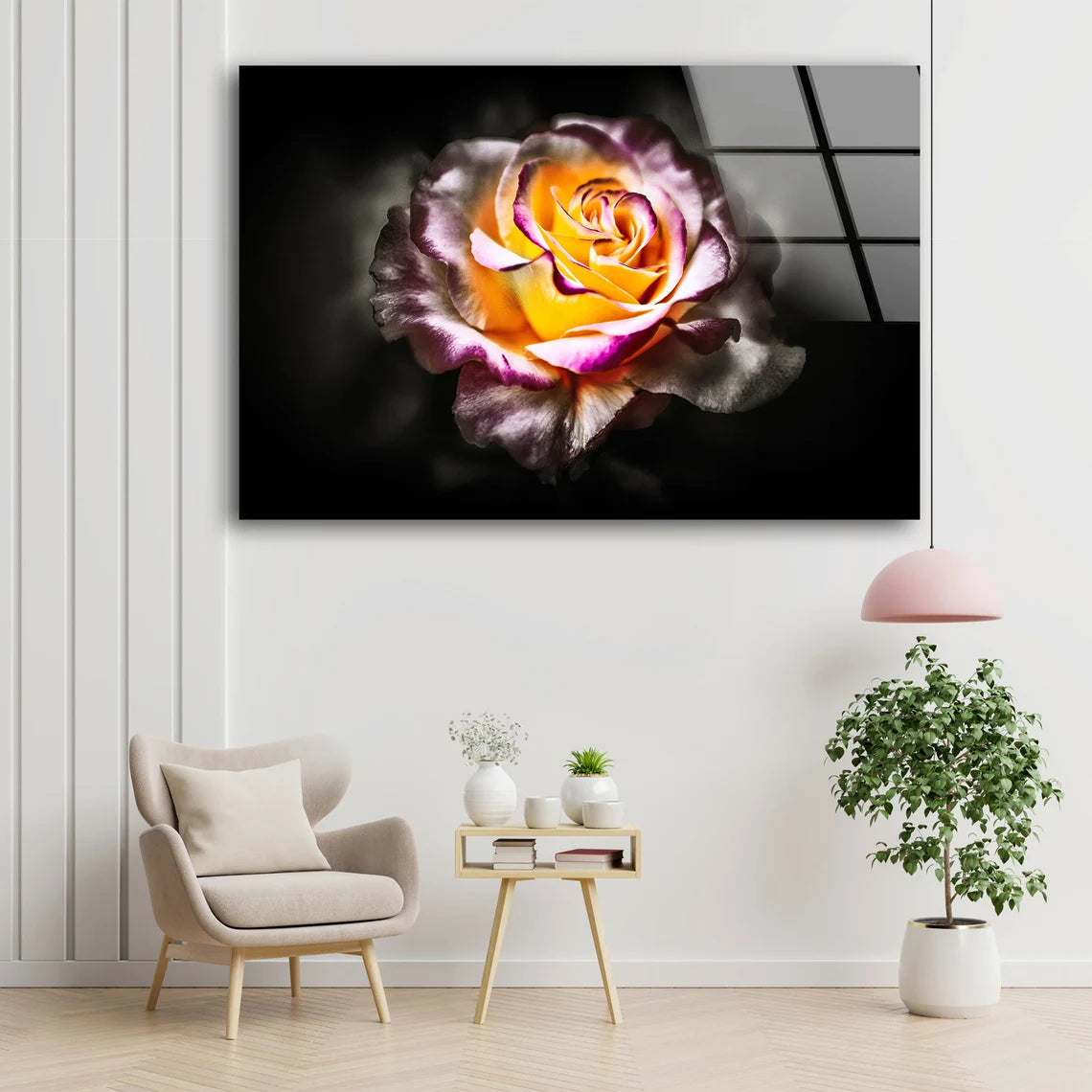 Rose Flower Closeup Photograph Acrylic Glass Print Tempered Glass Wall Art 100% Made in Australia Ready to Hang