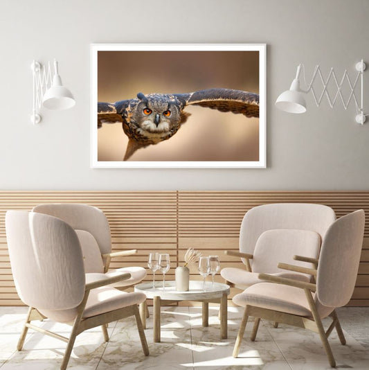 Flying Owl CLoseup Photograph Home Decor Premium Quality Poster Print Choose Your Sizes