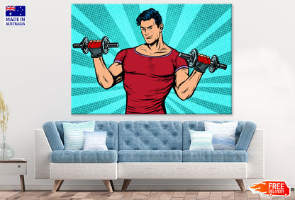 Man Workout Illustration Print 100% Australian Made