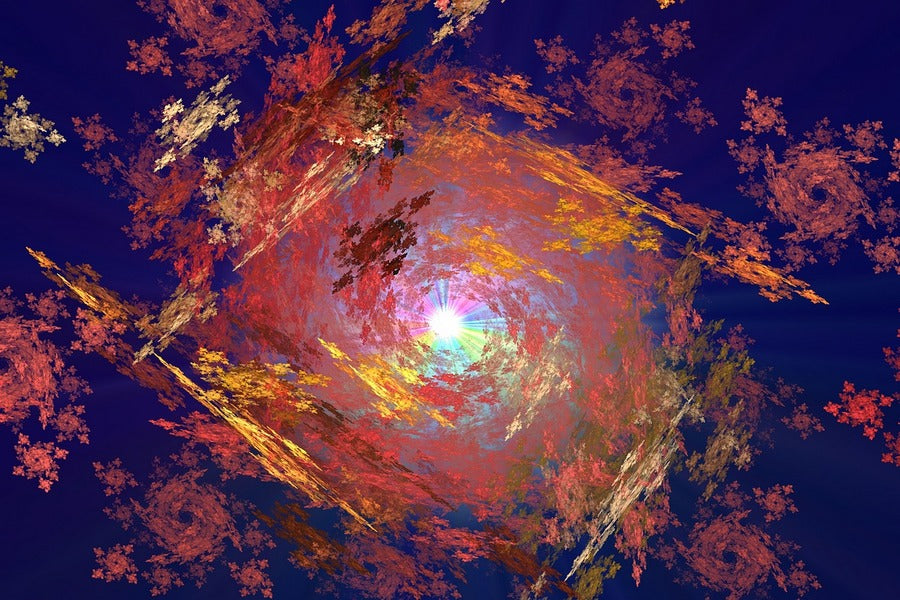 Red & Orange Abstract Design Print 100% Australian Made