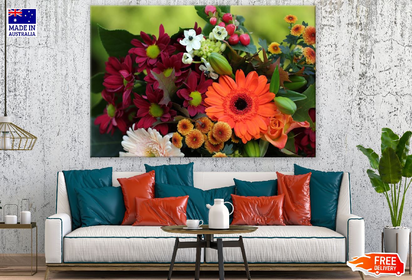Colorful Flowers Bouquet Photograph Print 100% Australian Made
